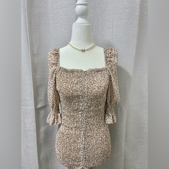 Blush Dresses & Skirts - Blush Womens Cottagecore Smocked Floral Mini Dress Size Small Coquette Fairycore